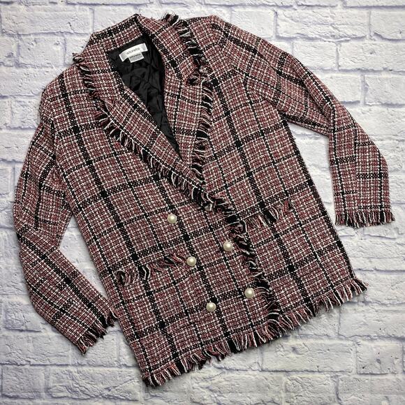 Storets Plaid Tweed Double Breasted Blazer - Picture 1 of 7